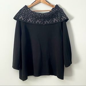 WESTPORT Embellished Black Sweater 2x